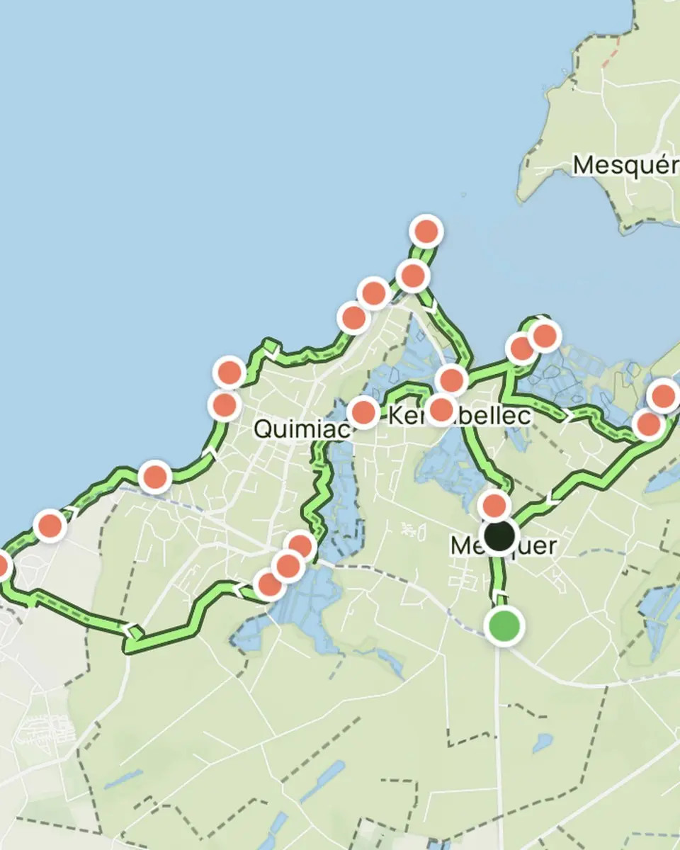Le tracé de l'itinéraire