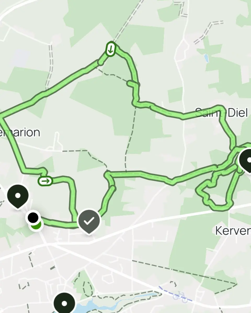 Le tracé de l'itinéraire